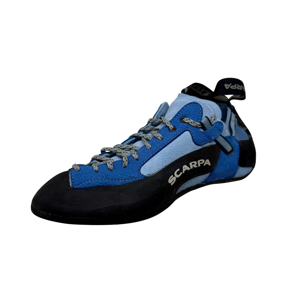Scarpa Helix Rock Climbing Shoes Blue Suede Vibram XS Edge Men's 7.6 EU 40.5